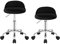 WOLTU 2X Bürohocker mit Rollen, Drehhocker höhenverstellbar, Rollrocker mit niedriger Rückenlehne, Arbeitshocker Schwarz, Sitzhöhe 43-54,5 cm BS127sz-2