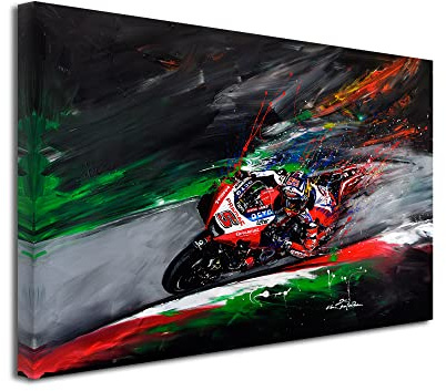 Declina, Deko-Bild, Wandbild, Wohnzimmer, Deko-Leinwand, Motorrad GP, 80 x 50 cm