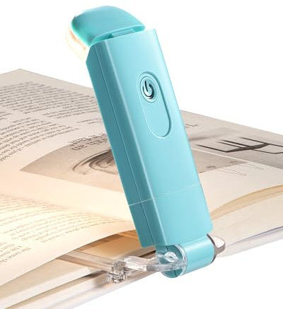 DEWENWILS Leselampe Buch Klemme, USB Wiederaufladbare Klemmleuchte für Lesen im Bett, 2 Farben und 4 Helligkeitsstufen, Blaulicht-Blockierung Leselicht und Buchlampe, Geschenk für Kinder