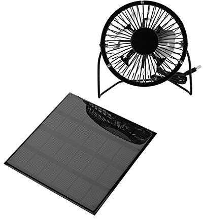 EVTSCAN Solarpanel-betriebener Lüfter für den Außenbereich – 3 W 6 V wasserdichter tragbarer Mini-Lüfter, Kühlset, Zubehör für Gewächshaus, Haus, Hund, Hühnerhaus, Auto-Lüftungssystem