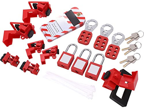 Candado de seguridad, cerrojo Lotto Tag Lockout Tagout Kit Lock Key Device Bolsa de almacenamiento para uso industrial