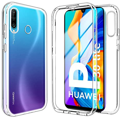 Funda para Huawei P30 Lite Carcasa Antigolpes 360 Grados Protección con Protector de Pantalla Integrado Robusto Doble Cara Ultrafina Transparente Bumper Case Carcasa para Huawei P30 Lite - Clear