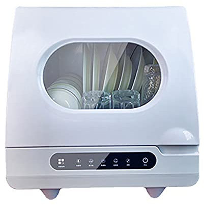 Lave-Vaisselle de Table 5 Couverts, Compact Lave-Vaisselle Autonome sans Installation 4 Programmes Affichage LED Jet Rotatif 360° Azimu