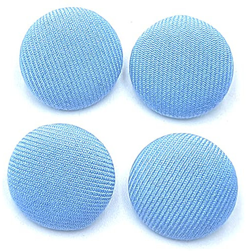 YOOGCORETT Runde Knöpfe mit Stoffbezug, mit Metallschaft, zum Nähen, Basteln, Bastelbedarf, 20 mm, Blau, 24 Stück