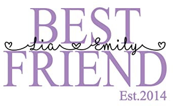 Bügelbild Best Friend BFF Besties mit Wunschnamen/Text und Jahr