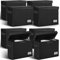 Lincia 8 Pack Comic Book Storage Boxes, 15.4 x 7.5 x 11.4 Book Box Organizer Collapsible with Handles, Stackable Short Bin to Holds 150-180 Comics for Home School Classroom, Black