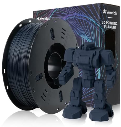 VOXELAB PLA CF Filament 1.75mm, Hochwertiges 3D Drucker Filament PLA CF, Gute Haftung für 3D Druck, Vakuumverpackung, Ordentliche Spule, Präzise Maßgenauigkeit +/- 0.02 mm,1kg (2.2lbs) Midnight Blue