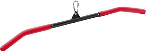 SERTT 39.37 Inch LAT Pull Down Bar Attachment for Pulley Cable Machine, Curl Tricep Press Down Bar with Rubber Handle, LAT Pulldown Attachments for Gym, Strength Workout, Muscle Building