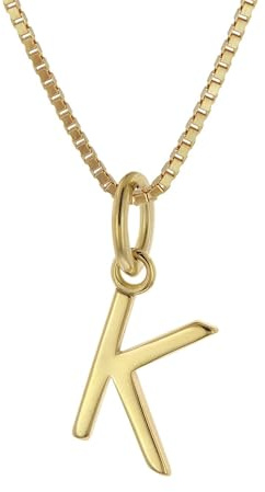 trendor Damen-Kette mit Buchstabe K Anhänger Gold auf Silber 925 15255-K | modisches Schmuckstück für Frauen, zauberhafter Halsschmuck, tolle Geschenkidee,