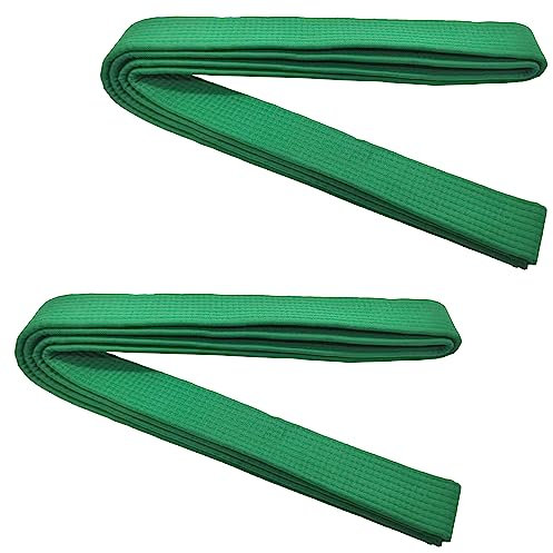 Niuhong 2 Pcs Judo Karate Gürtel Kampfsport Sport Gürtel Taekwondo Belts Professioneller Karate Aikido Belt Dickem Stoff Weißgurt Kinder Erwachsene Kampfsportgürtel Kofun 260cm (Grün)