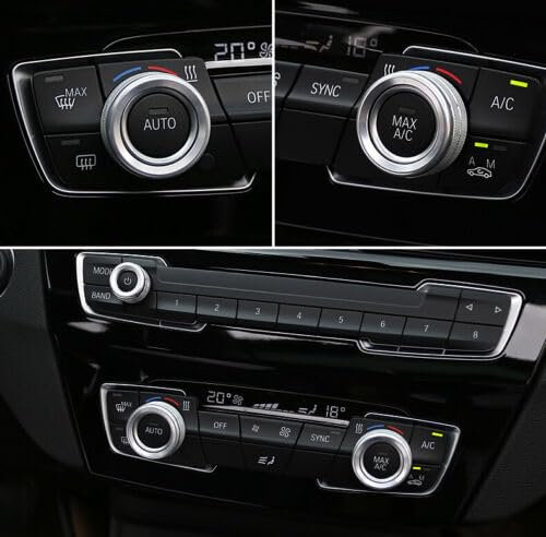PKW-Butler Blende 3x Passend für BMW 1er 2er 3er X1 X2 Silber Alu Radio Regler Knopf Rahmen