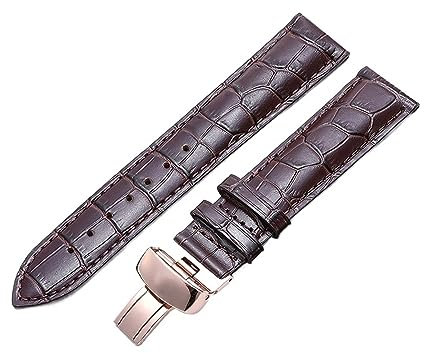 WAHRE Echtes Lederarmband passend for Tissot passend for Le Locle T41 T006 PRC200 Uhrenarmband 18 19 20 21 22 mm Handgelenkgürtel Armband 1853 Uhrenarmband(Brown Rose Gold,19mm)