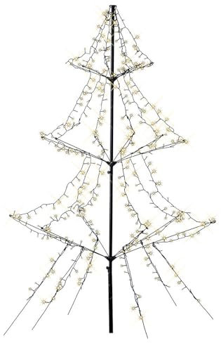 zeitzone LED Lichterbaum Außen 200 cm Weihnachtsbaum 420 LED Warmweiß Schnellmontage Timer Dimmbar