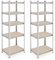 Relaxdays carichi Pesanti Pezzi Set da 2 Scaffali in Acciaio, 180x60x45 cm, con 5 Ripiani ad Alta Portata 500 kg per Garage e Cantina, Argento, Fibra di Legno