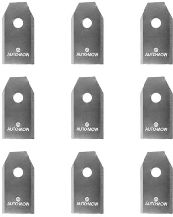 Auto-Mow 9 cuchillas de seguridad de larga duración para robot cortacésped Husqvarna Gardena y Mammotion Luba (plateado) - 18 x 35 x 0,60 mm