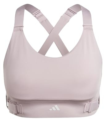 adidas Women's FastImpact Luxe Run High-Support Sport-BH Preloved Fig L (A-B)