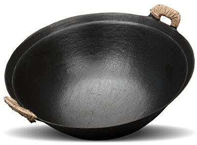 SUNMME Wok Cast Iron Pot Soup Saucepan Nonstick Pot Casserole Gas Cooker Kitchen Cooking Pot (D 40cm)