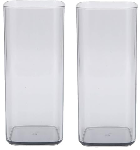 Bicchieri da 2 Pezzi, Bicchieri da Acqua Tazze Quadrate Bicchieri Quadrati Bicchieri da Vino Quadrati Bicchieri da Bere Per La Casa(Grigio)