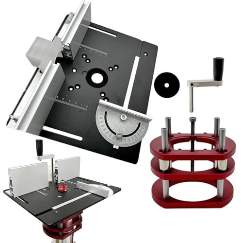 SHENJIA Routeur élévateur, Table De Défonceuse pour Routeur avec Ensemble Table De Travail du Bois, Table De Défonceuse De Travail du Bois, établi De Travail De La Machine De Gravure(Color:Noir)