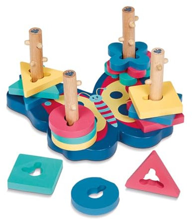Dal - Magischer Schmetterling, Steckspiel mit Holzformen, geeignet für Kinder ab 3 Jahren