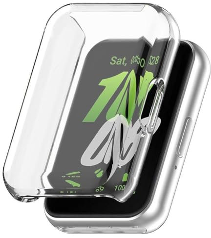 Funda de cristal templado para Samsung Galaxy Fit 3 Samrt Watch Strap Full Cover Bumper Protector E4U3 Screen Case Hard para Samsung PC