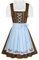JASAMBAC Damen Dirndl 3-teiliges Oktoberfest DirndlTrachtenkleid Dirndlkleider Karneval Oktoberfest Party Kostüm