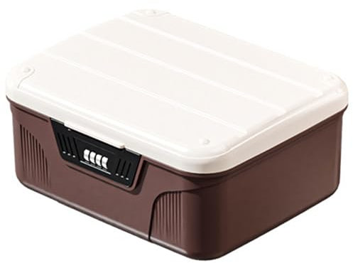 Blogiiup Lockable Storage Box with Partition & Combination Code, Fridge Lock Box for Medicine, Documents & Food Safety - 4.7x10.3x8.9 Inch
