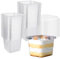 MEIDIV Lot de 100 tasses à dessert carrées en plastique transparent avec couvercles pour cupcakes, desserts, puddings, mousses, glaces - 360 ml