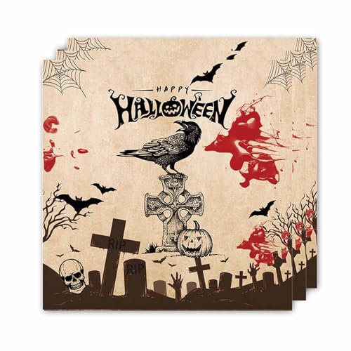 ParPix 20 Stück Halloween Servietten - Kreuzen Papierservietten, 33cm Tischdeko, Einwegpapier für Party, Horror Deko