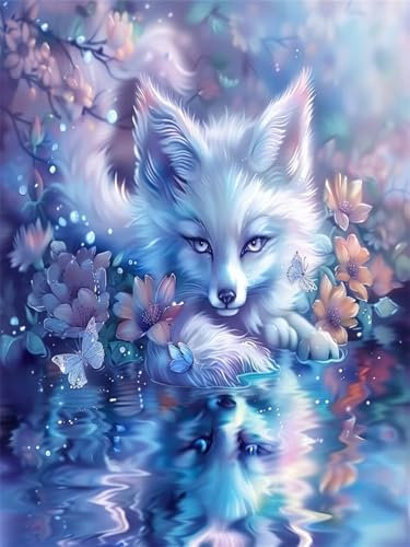 Fuchs Malen Nach Zahlen Erwachsene(60x75CM), Malen Nach Zahlen Traum Paint by Numbers DIY Handgemalt Ölgemälde Leinwand Bastelset für Anfänger Kinder Mädchen Geschenk, Home Deko,(Ohne Rahmen) 581ly