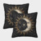 QJABDTCOE Sonne und Mond Kissenbezug 2er Set Zierkissenbezüge Kuschelkissen für Schlafzimmer Sofa Kissenhülle 50x50cm