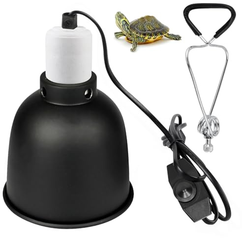 Terrarienlampe aus Aluminium, 14 cm (5,5 Zoll), beheizbar, für Schildkröten, Eidechsen und Amphibien