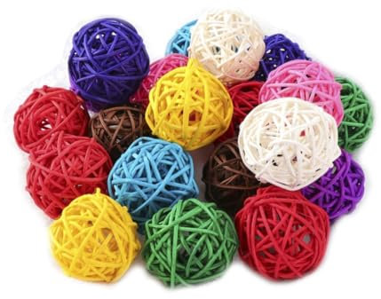 ABOOFAN 10pcs Assorted Color Rattan Balls Wicker Rattan Ball Home Garden Decorative 3cm Hanging Party Decoration Set