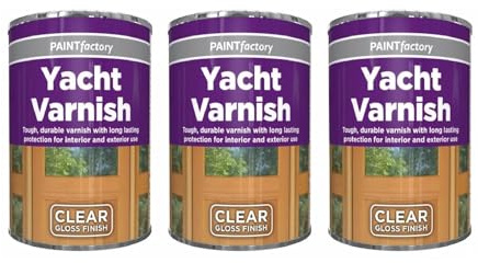 YSAMAX Yatch Varnish Clear Gloss Finish, Long Lasting Protection, Quick Drying Formula, Ideal for Both Indoor and Outdoor Applications, 300ML, (3PCS)