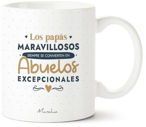 Manahia - Taza abuelo - Los papás maravillosos siempre se convierten en abuelos excepcionales | Caja de regalo en kraft | Impresa en Francia | Regalo para abuelo, mug abuelo, futuro abuelo, embarazo