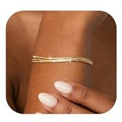 Maynor Armband Damen Silber 925 Gold Armbänder Armkette Verstellbare Stapelbare Kettenarmband für Mädchen Handmade Schmuck Geschenk