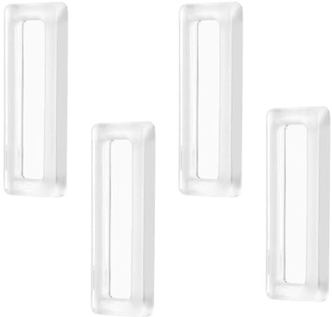 MOROBOR Clear PU Self-Adhesive Pulls, 4 Pcs Recessed Finger Pulls Square Sliding Door Handles Clear Instant Handle for Glass Doors Window Drawer Cabinet