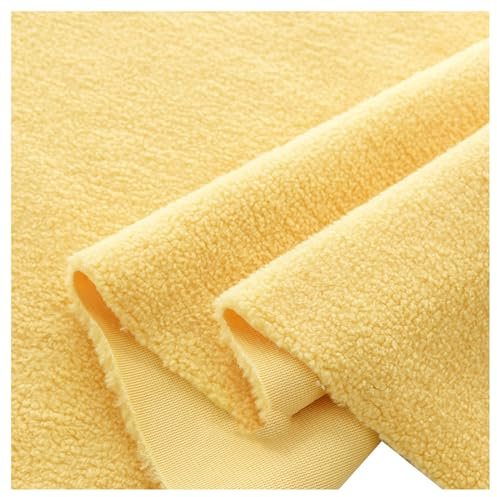 CEHJZQRPL Sherpa Vliesstoff Material Kunstfell-Stoff aus Schafwolle, Sherpa-Stil, Fellflor for Schneidern, Basteln, 50 x 160 cm(Yellow 1)