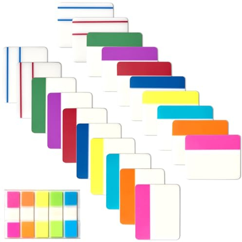 Haftindex-Tabs, Buchseite, 500 Stück, 5,1 cm, beschreibbare farbige Seiten, Marker, repositionierbare Datei-Tabs, Flaggen, Etiketten, selbstklebende Trennblätter für Bücher, Ordner, Notizbuch und