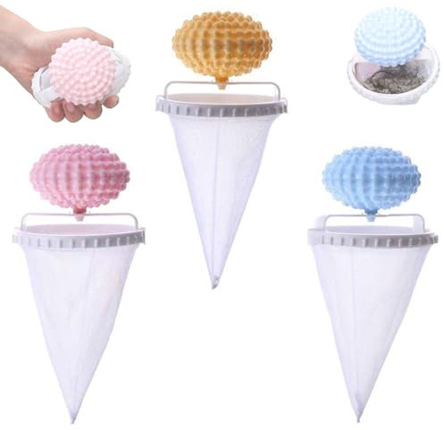 Pet Hair Remover Washing Machine, 3 PCS Washing Machine Floating Hair Filter, Pet Hair Catcher Washing Machine, Reusable Lint Trap Washing Machine Hair Filter (Colorful Big Ball)