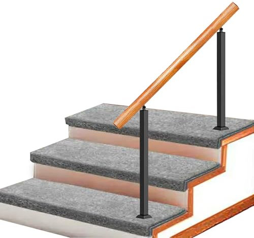 Verstellbare Bodenmontage für Außentreppen, 2 3 Stufen, Holztreppengeländer, Veranda, Sicherheit il für Garten, Dachboden, Villen (Höhe 109 cm - 110 cm)