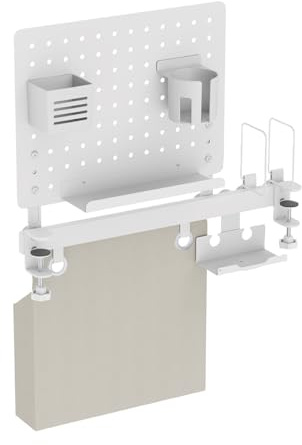 LogiLink PB0101 - Lochplatten Organizer für Schreibtische & Schienensystem, mit Dokumentenhalter, Lochabstand 32 mm