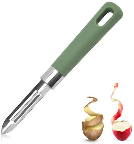 Effizienter Edelstahl Teilmattiert Potato Peeler Profi Sparschäler – Universeller Multifunktionsschäler Edelstahl und Kartoffelschäler mit Edelstahlklinge, geeignet für Gemüse, Obst und Spargel
