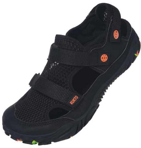 Hsyooes Sandales Sport Femme Chaussures de Marche Homme Chaussures de Plage Été Sandales de Randonnée Réglables d'extérieur 42EU noir