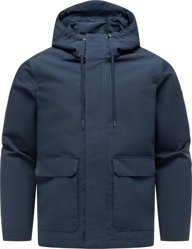 Ragwear Herren leichte Übergangsjacke kurze wasserdichte und atmungsaktive Jacke mit verstellbarer Kapuze Mr Them Light YOUMODO S-6XL