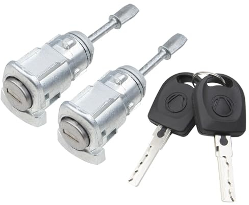 Pexorin 2pcs Ont Left Right Door Lock Cylinder Key, for Vw, for Passat, B5 3b 96-05 3b0837167 3b0837168 Car Door Lock Cylinder