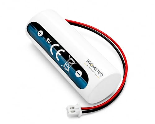 Batteria CR17450 3V 2200mAh con Connettore per Telepass BR1 TLPDM03 | Pila al litio-manganese non ricaricabile con cavo e connettore; dimensioni 45 × 17 mm