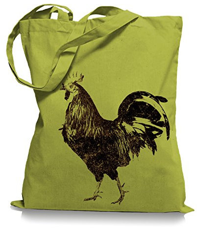 Ma2ca® Schwarzer Hahn Stoffbeutel Einkaufstasche Tasche Tragetasche/Bag WM101-kiwi