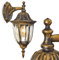 Außenwandleuchte Ribadeo, Wandlampe abwärts in antikem Look, Aluguß in Schwarz/Gold m. Klarglas-Scheiben, Wandleuchte m. E27-Fassung, Retro/Vintage Außenleuchte für Terrasse u. Hof, ohne Leuchtmittel