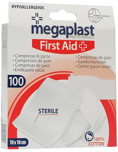 MEGAPLAST 14403 COMPRESAS DE GASA ESTERIL MEGAPLAST 100